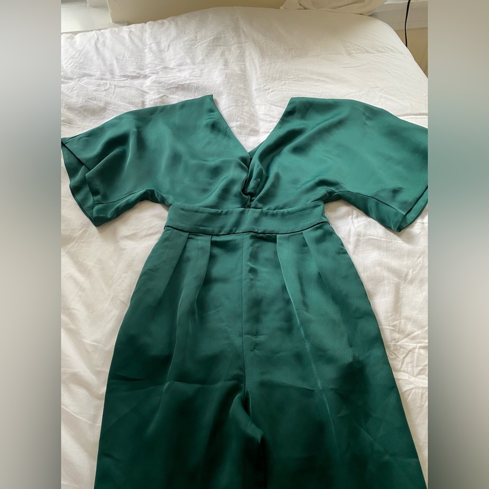 Sapphire Green Satin Jumpsuit